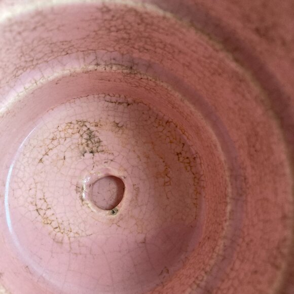 McCoy Pottery Flower Pot Planter Pink Basket Weave Pattern 5.5” x 5” Tall - Picture 4 of 4